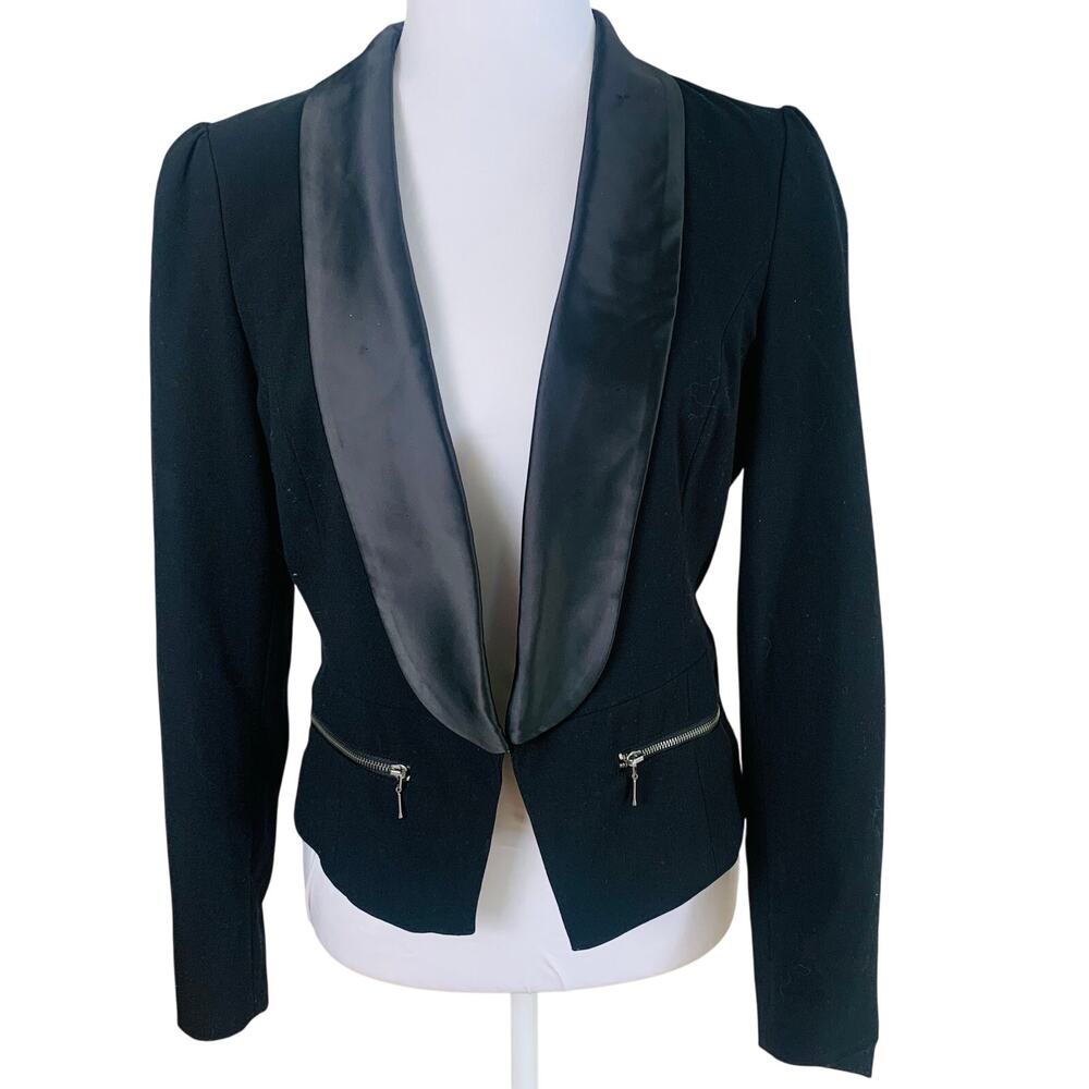 Candie's Black Blazer with Satin Lapel
